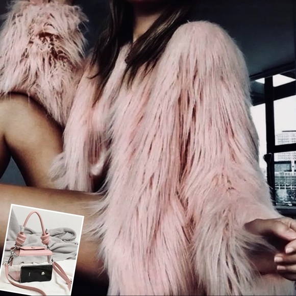 Lanshifei Jackets & Blazers - 💗BLUSHING💗BLUSH SHAGGY FLUFFY FAUX FUR JACKET